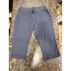 Sonoma Goods For Life Womens XL Navy Blue Crop Sweatpants Drawstring Lounge Pant